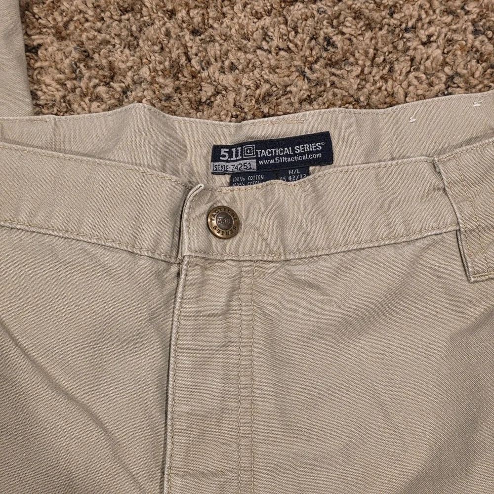 5.11‎ Tactical Series Pants 42/32 Mens Beige Cargo Workwear Multi Pocket Ripstop